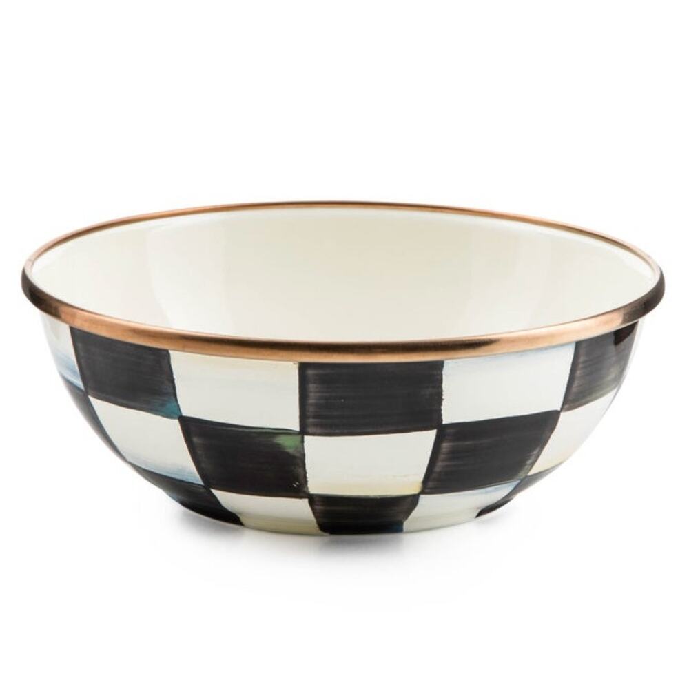Mackenzie Childs Courtly Check Enamel Everyday Bowl Small NEW